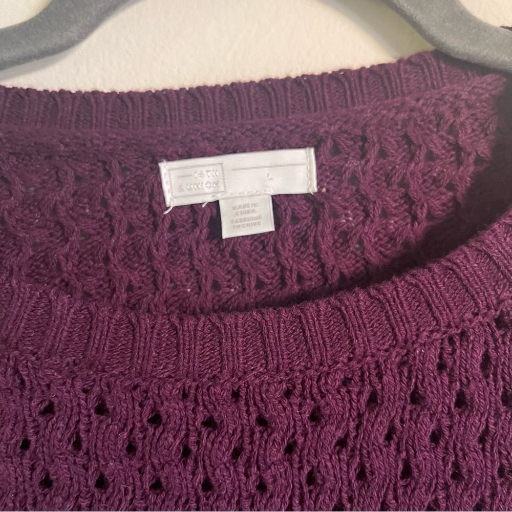 14th & Union Nordstrom Purple Potent Thick Knit Sweater L - Picture 5 of 9